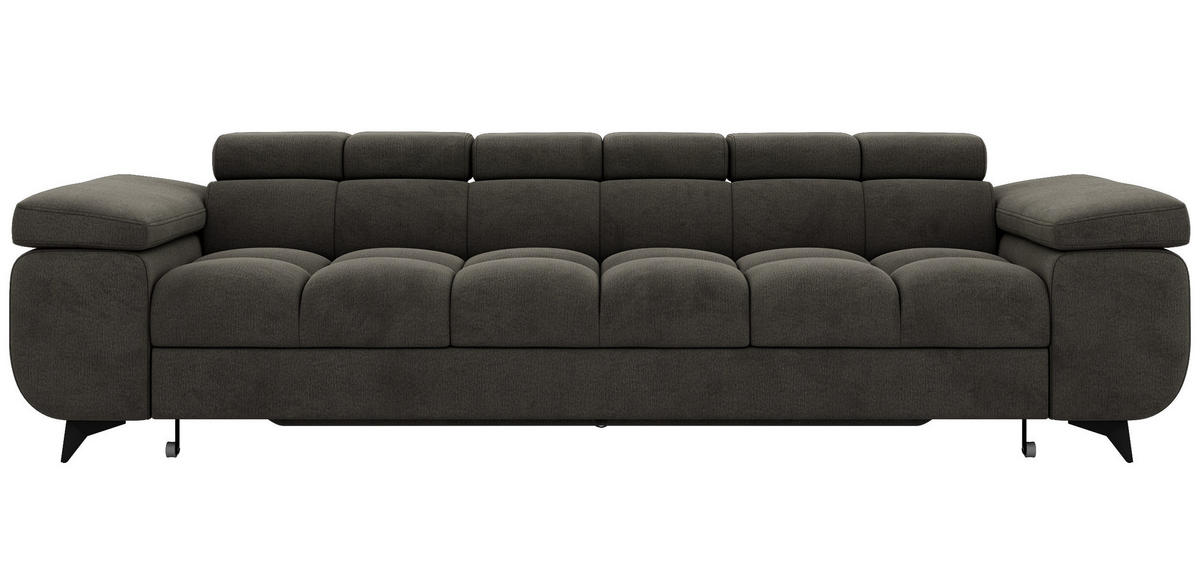 TŘÍMÍSTNÁ POHOVKA NIDELLO - Tmavě šedá Samet - černá/tmavě šedá, kov/textil (260/70/97cm) - MKS