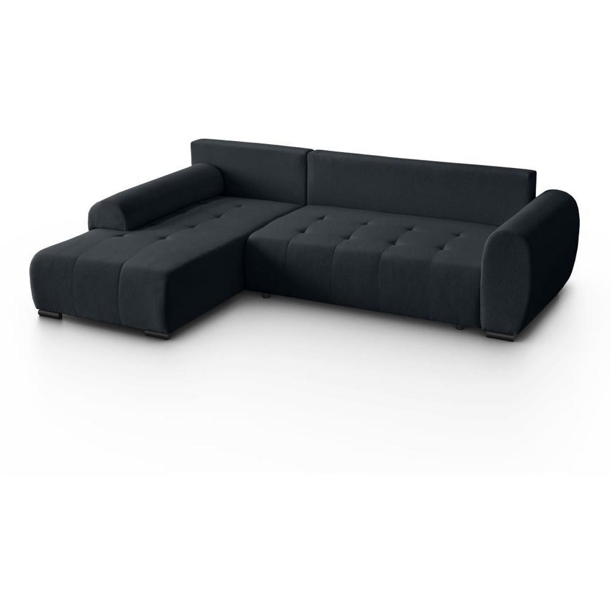ECKSCHLAFSOFA Diana mt Bettkasten schwarz links - Schwarz, Textil (255/175cm) - Beautysofa