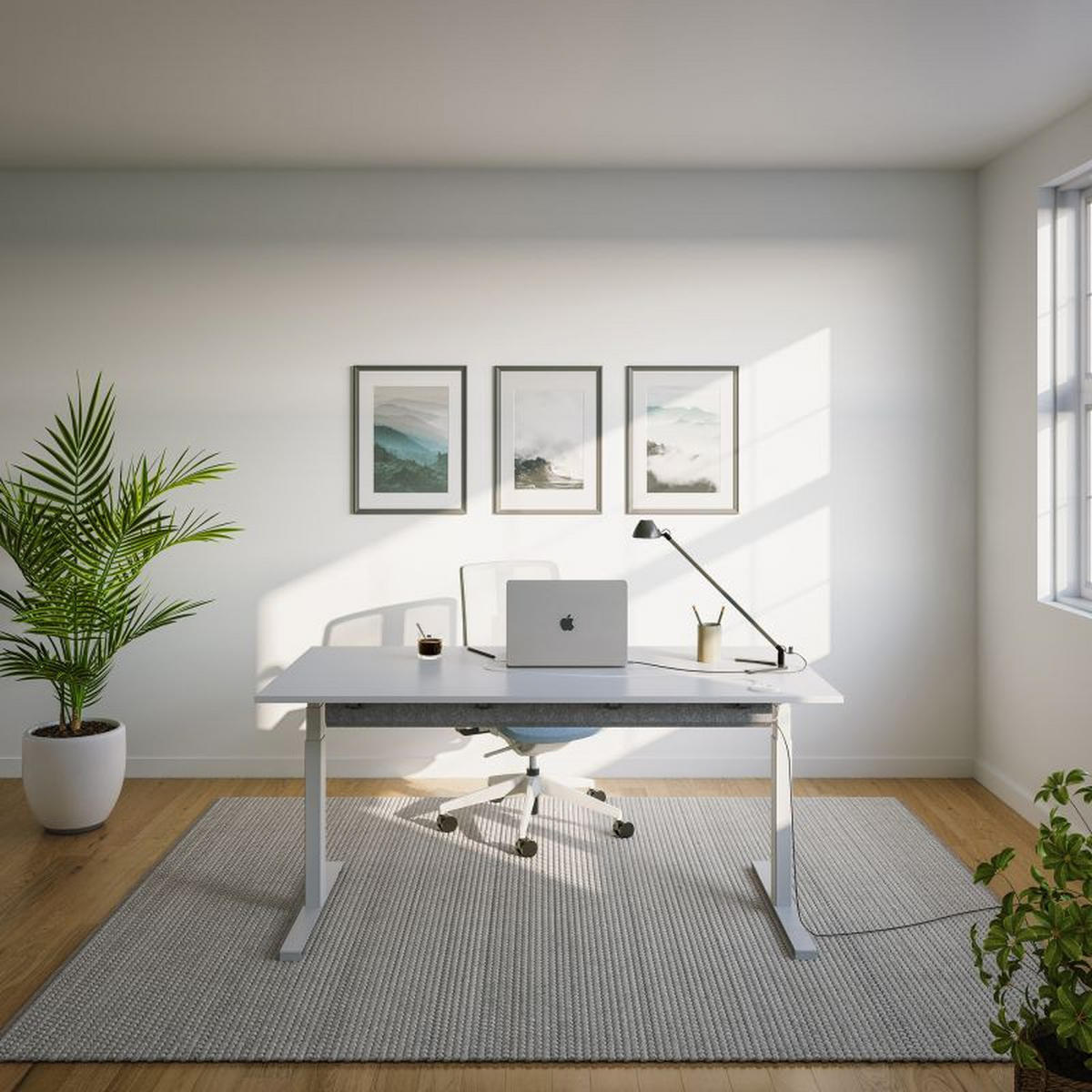 SCHREIBTISCH s32 elektrisch höhenverstellbar, 160 x 80 cm - Weiß, Holzwerkstoff/Metall (80/160/62cm) - hali