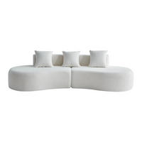 ECKSOFA modular 3-Sitzer 277 cm Samt White - Weiß, Textil (277/68/103cm) - IVMEU
