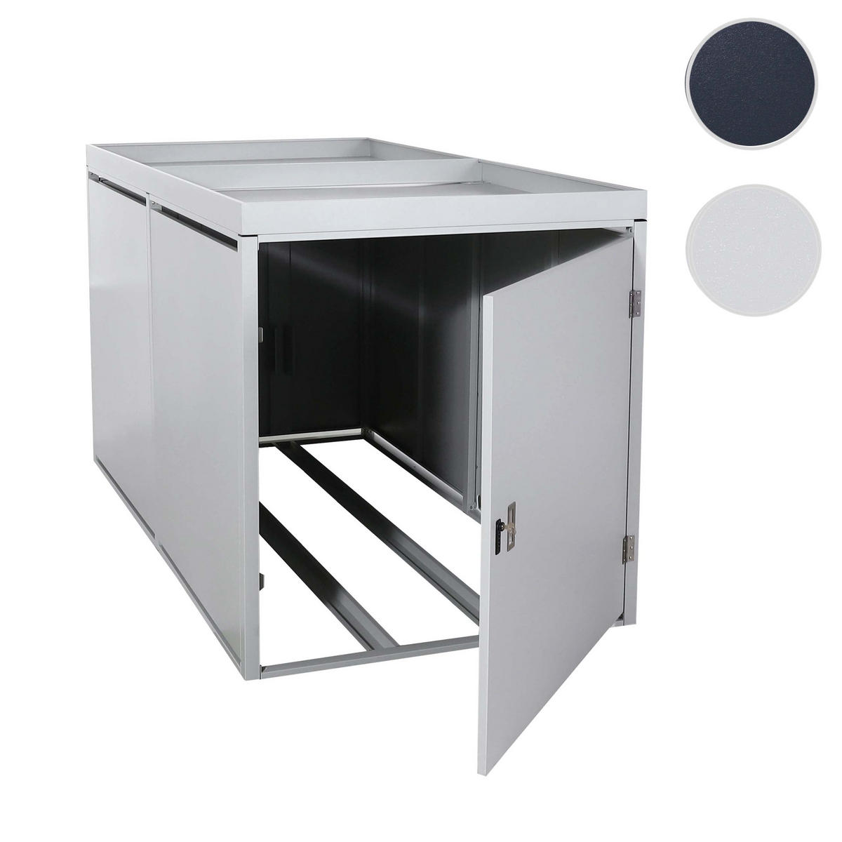 2ER-FAHRRADGARAGE PFLANZKASTEN L56B Anthrazit - Anthrazit, Metall (113/125/208cm) - MCW