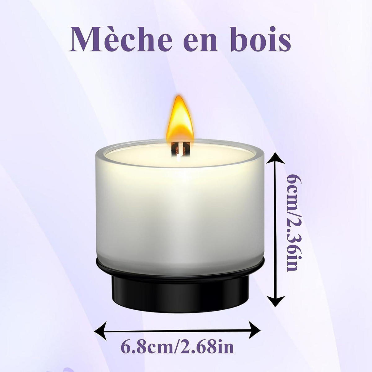 DUFTKERZE Nachfüllung Wind's Whisper Sojawachs 35 Stunden Brenndauer - Weiß, Paraffin (11cm)