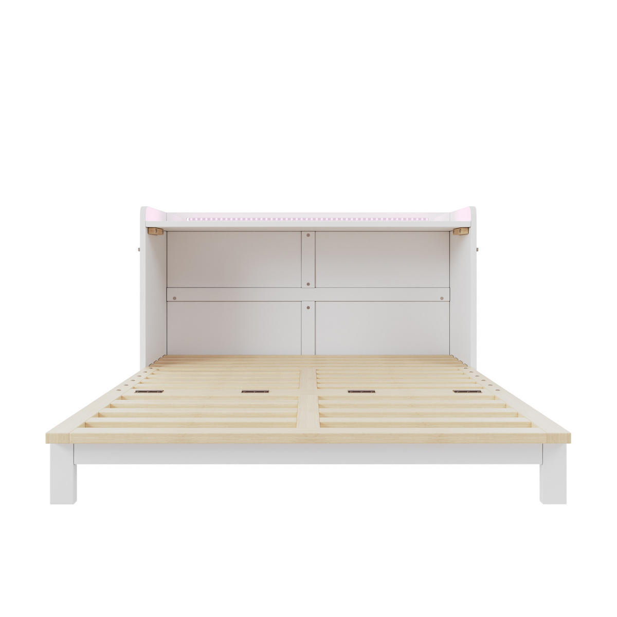 SCHRANKBETT 140/200 cm in Weiß mit Schubladen, USB und LED - Weiß, Holz/Holzwerkstoff (140/200cm) - CHICFURN