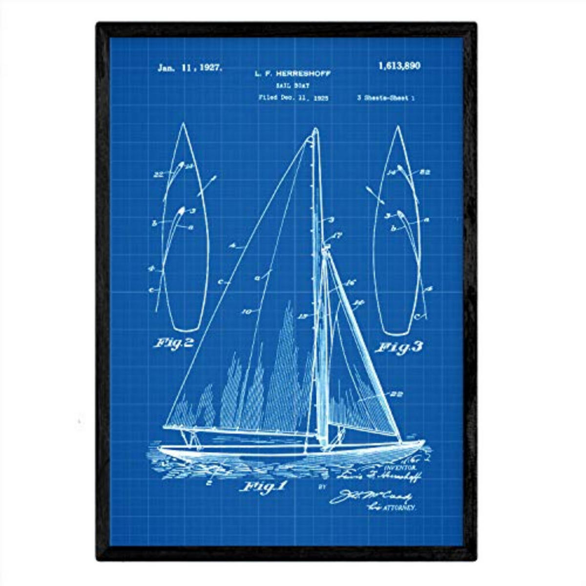 POSTER Segelschiff Patent A3 Rahmenlos - Klar, Papier (29.7/5/42cm) - Nacnic