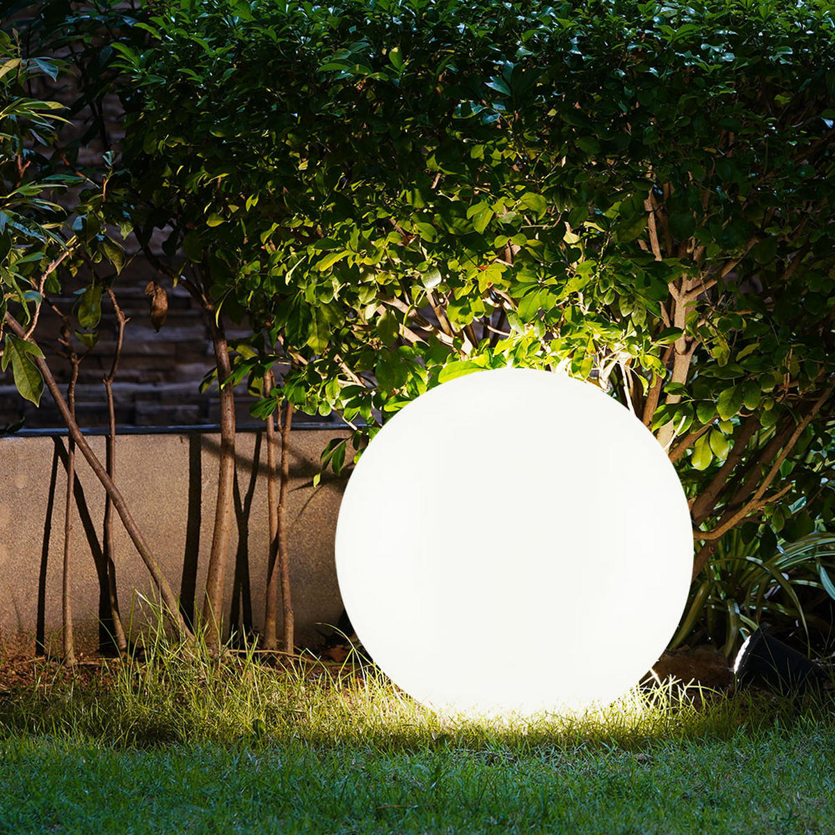 LED AUSSENLEUCHTE Solarkugeln Weiß - Weiß, Kunststoff (25/25/65cm)