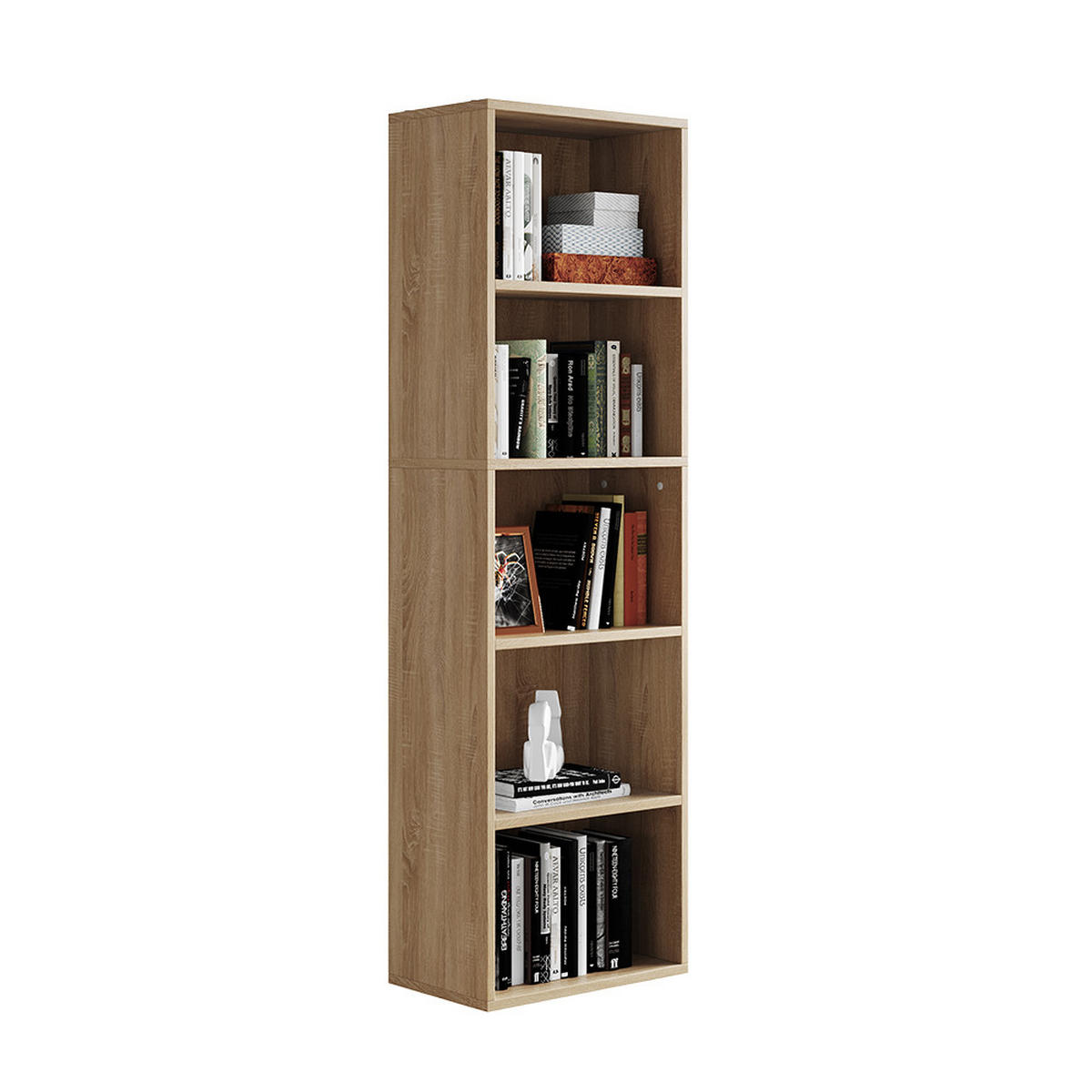 BÜCHERREGAL Bob Sonoma 40 x 132 cm mit 5 Fächern - Sonoma Eiche, Holzwerkstoff (40/132/24cm) - Vicco