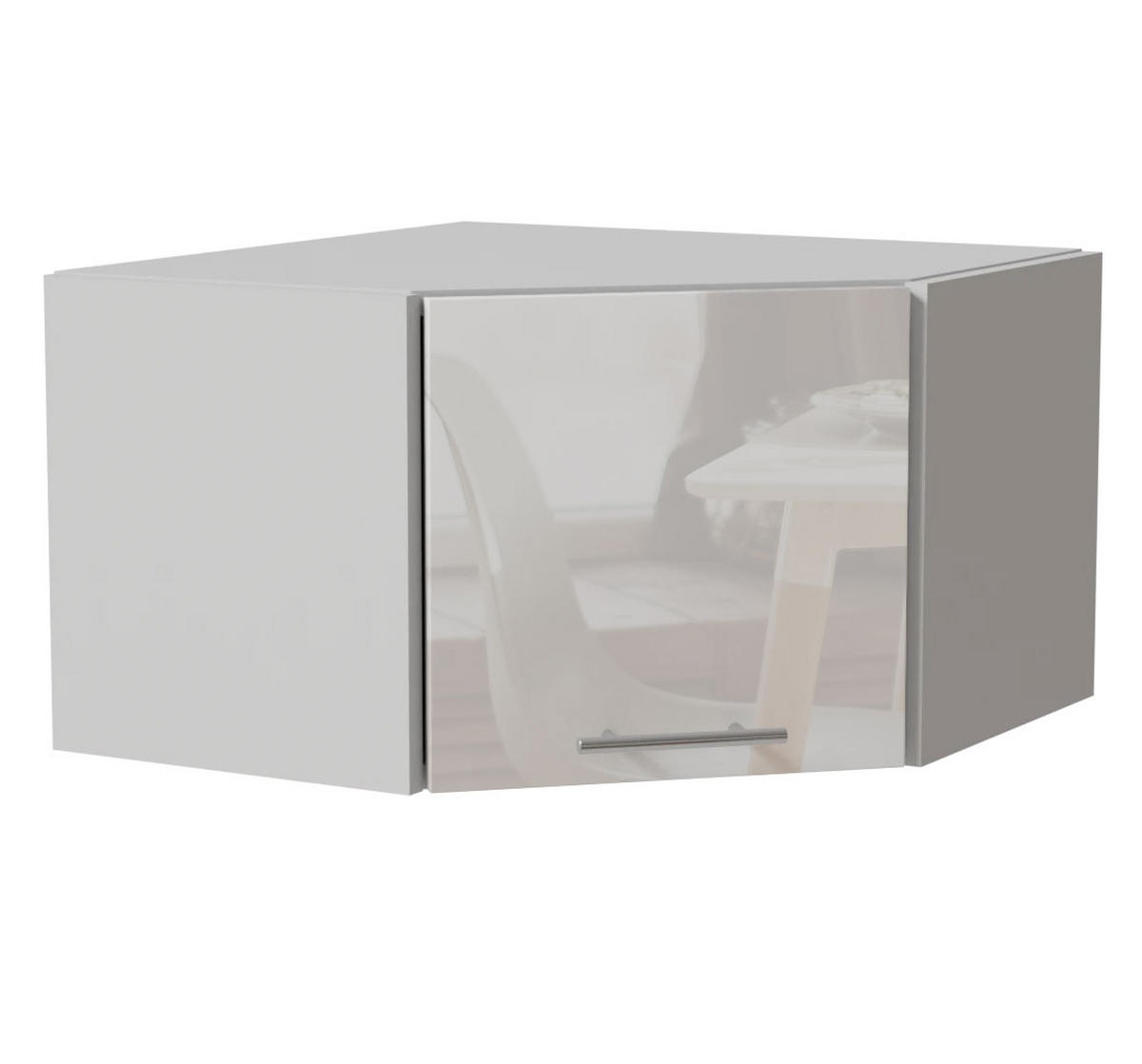 ECKHÄNGESCHRANK Essen W10/60/36 Weiß Hochglanz / Weiß Matt 60 / 60 / 36cm - Weiß Hochglanz/Weiß, Holz/Holzwerkstoff (60/36/60cm) - Feldmann-Wohnen