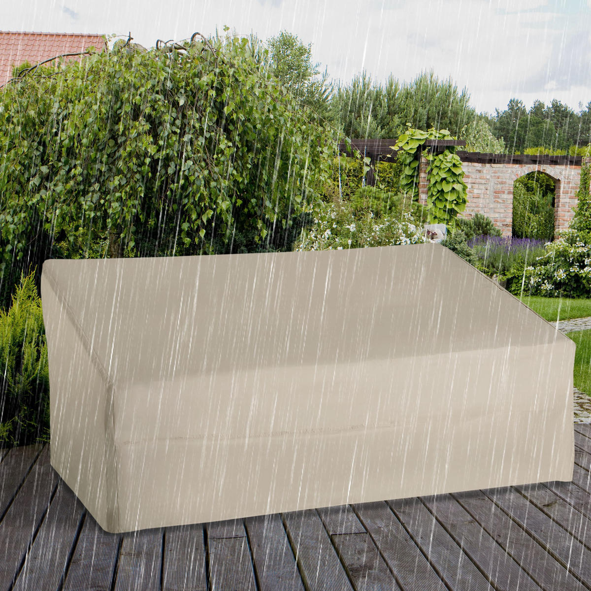 SESSELAUFLAGEN Beige 1 Stück - Beige, Kunststoff (111/101/218cm) - GiPP