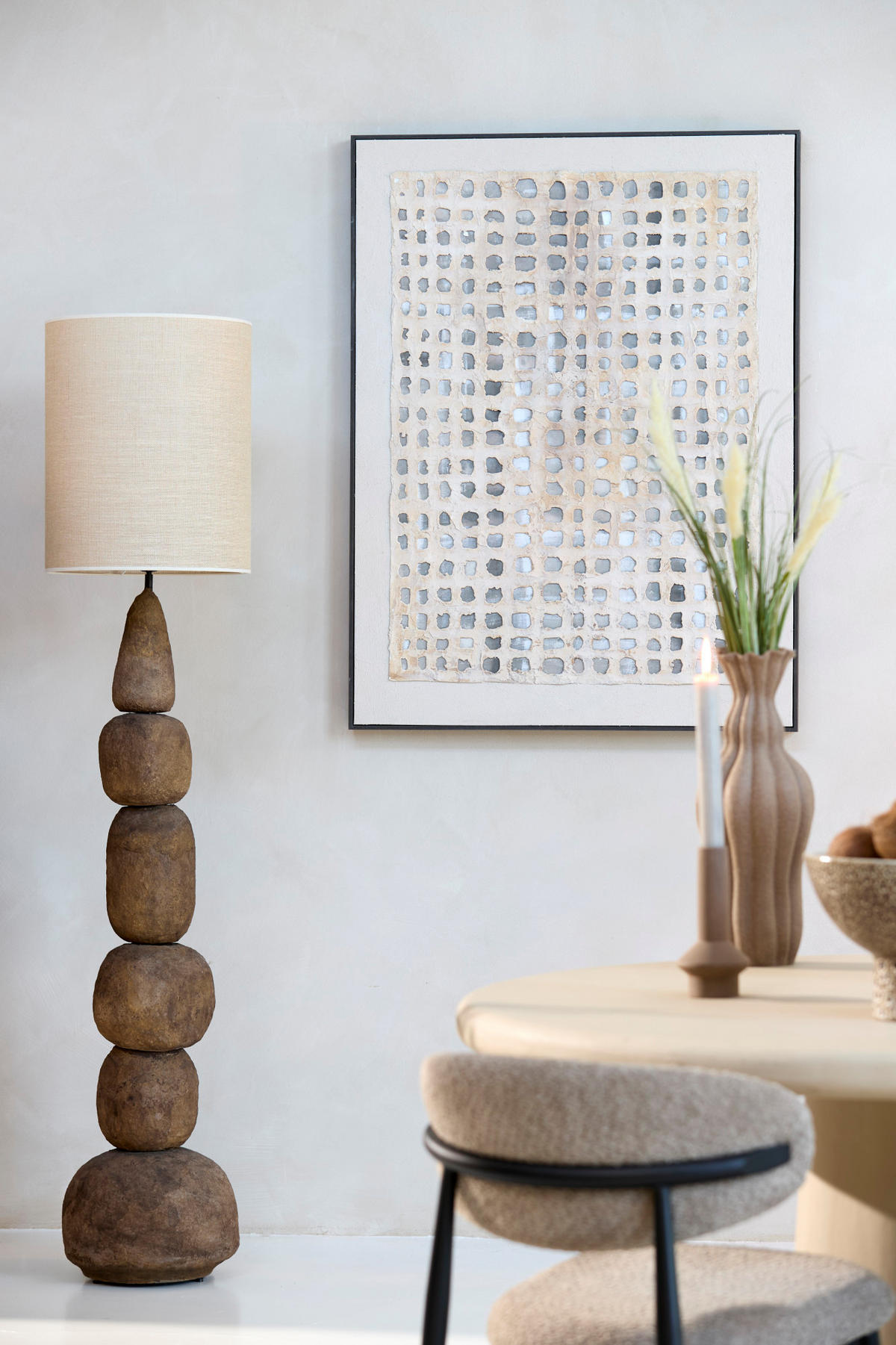 LAMPENSCHIRM Sendai Braun Ø40/49 cm - Braun, Textil (40/40/49cm) - Light & Living