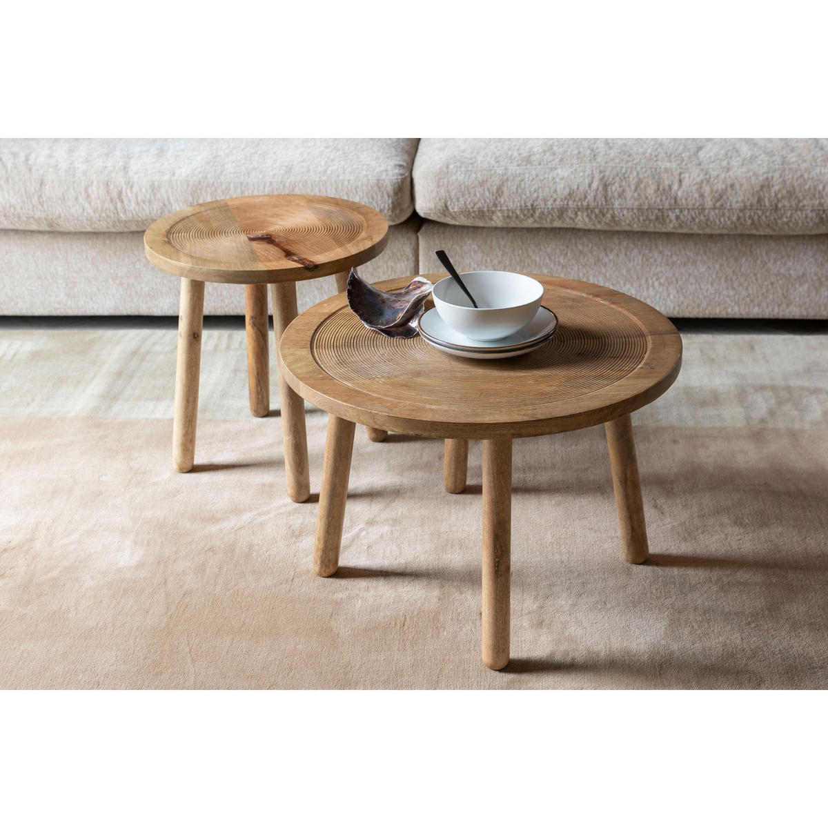 BEISTELLTISCH Dendron 43 cm - Braun, Holz (43/43/45cm) - Zuiver