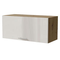KLAPPHÄNGESCHRANK Brerra W4B/80 Eiche Artisan / RAL 9001 creme Hochglanz 80 / 32,5 / 36cm mit Blum Aventos Klappenbeschlag - Creme/Eiche Artisan, Holz/Holzwerkstoff (80/36/32.5cm) - Feldmann-Wohnen