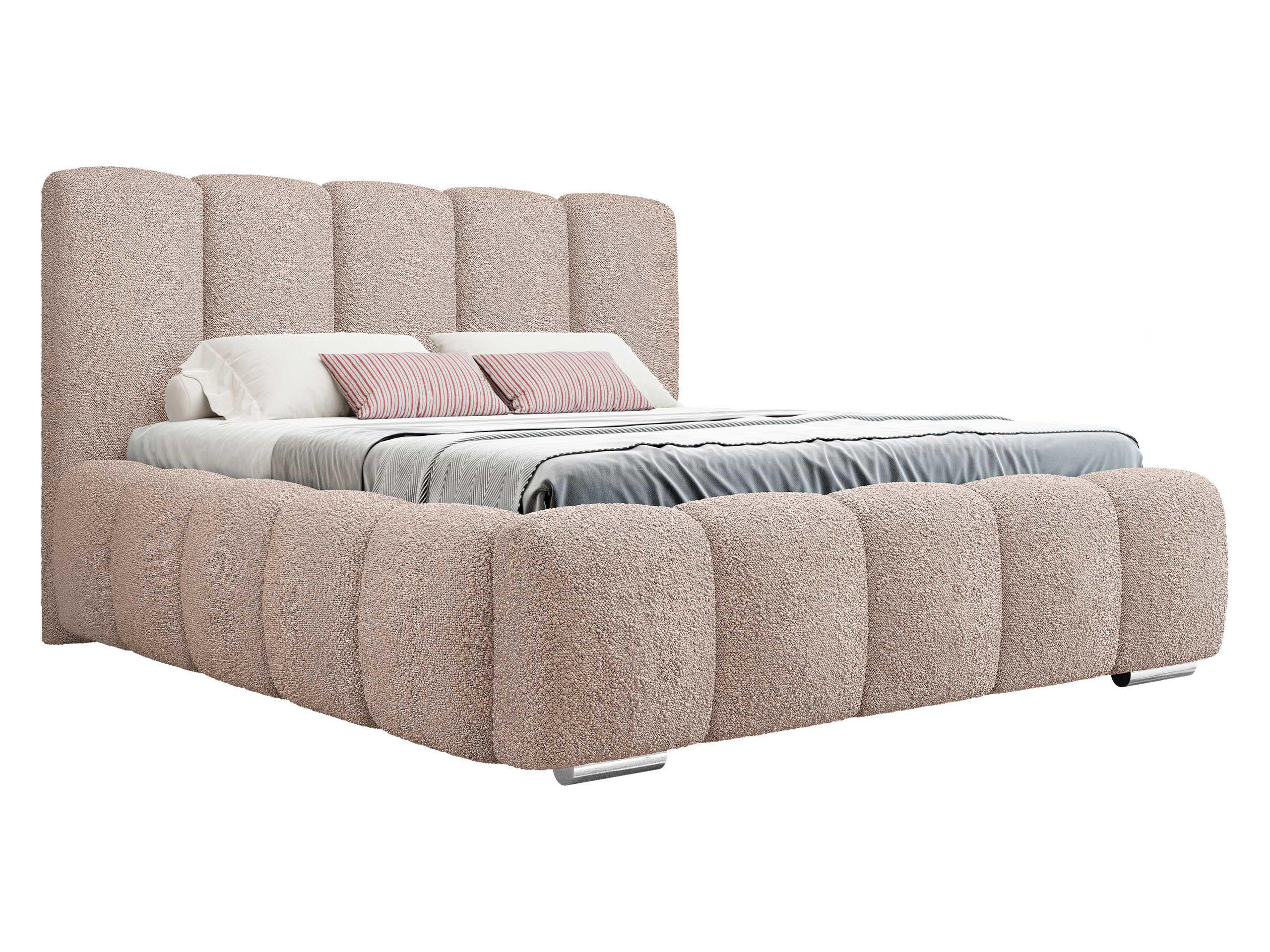 POLSTERBETT Wizko Boucle - Chromfarben/Naturfarben, Holz/Holzwerkstoff (180/200cm) - MIRJAN24