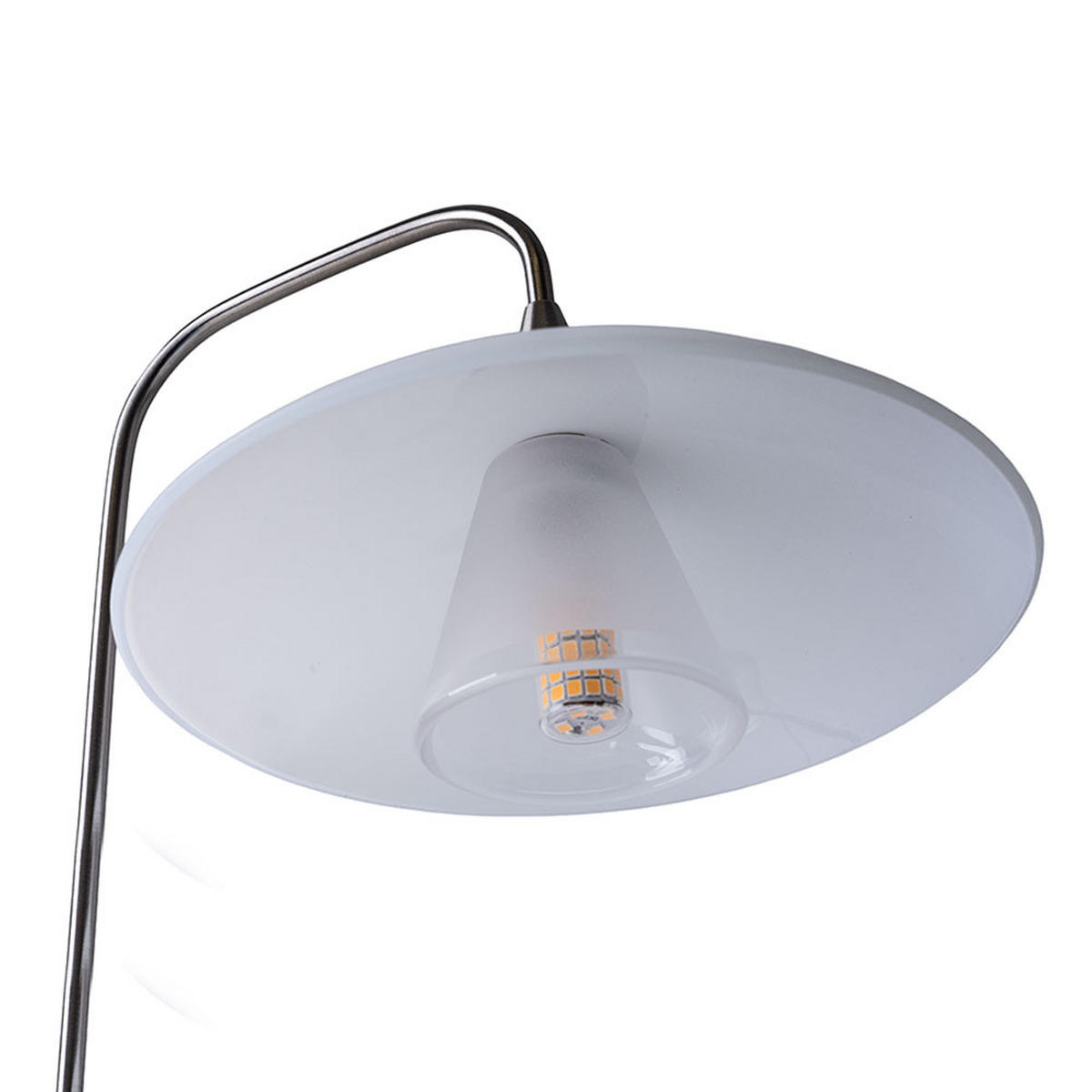 LED TISCHLEUCHTE Metall Silber Weiß - Silberfarben, Glas (27/27/45cm)