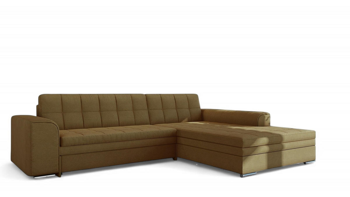 ECKSOFA Lusaka Mit Schlaffunktion - Gelb, Holzwerkstoff/Textil (198/292cm) - Fun Möbel