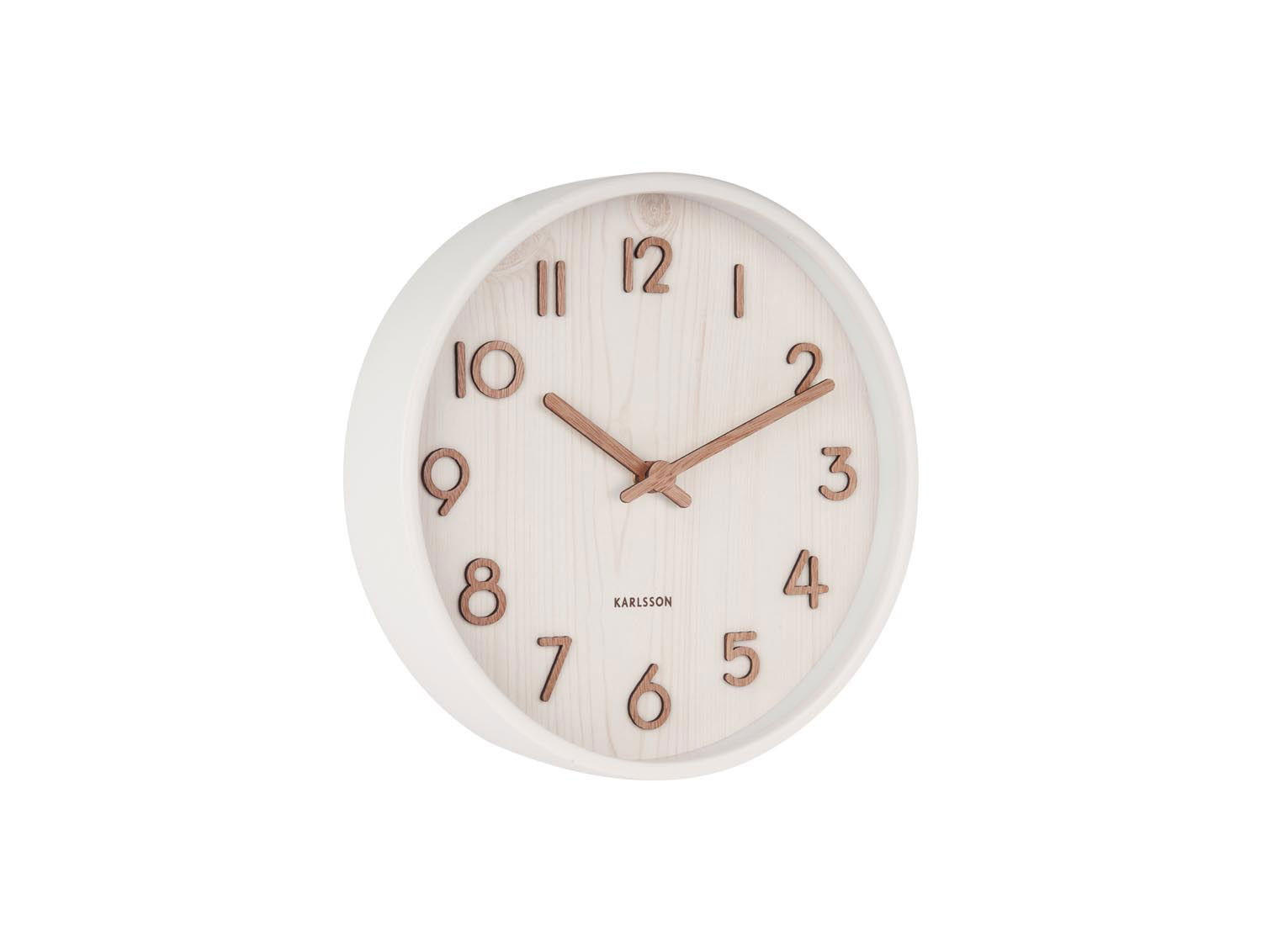 WANDUHR Pure Ø22 cm - Weiß, Holz (22/22/4.5cm) - Karlsson