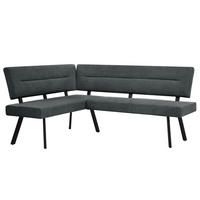 ECKBANK Zerra 192x153 cm, mit Metallbeinen, Curio-Stoff, Anthrazit - Anthrazit/Schwarz, Metall (192/153cm) - Beautysofa