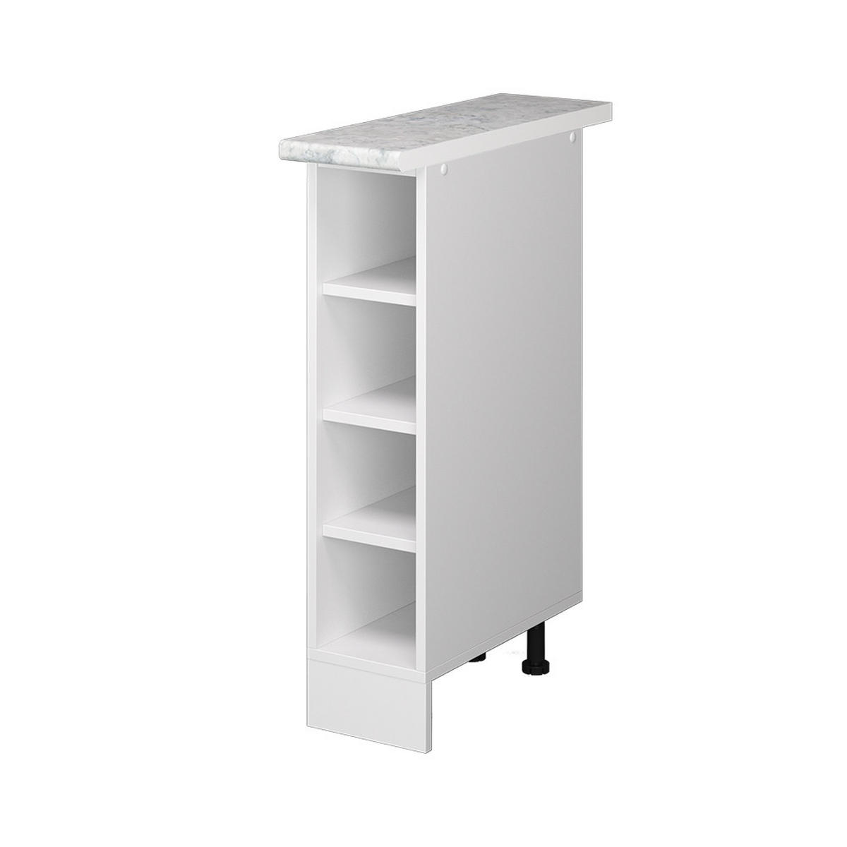 REGALUNTERSCHRANK R-Line Weiß 20 cm mit offenen Regalen mit Arbeitsplatte - Weiß, Holzwerkstoff (20/81.6/60cm) - Vicco
