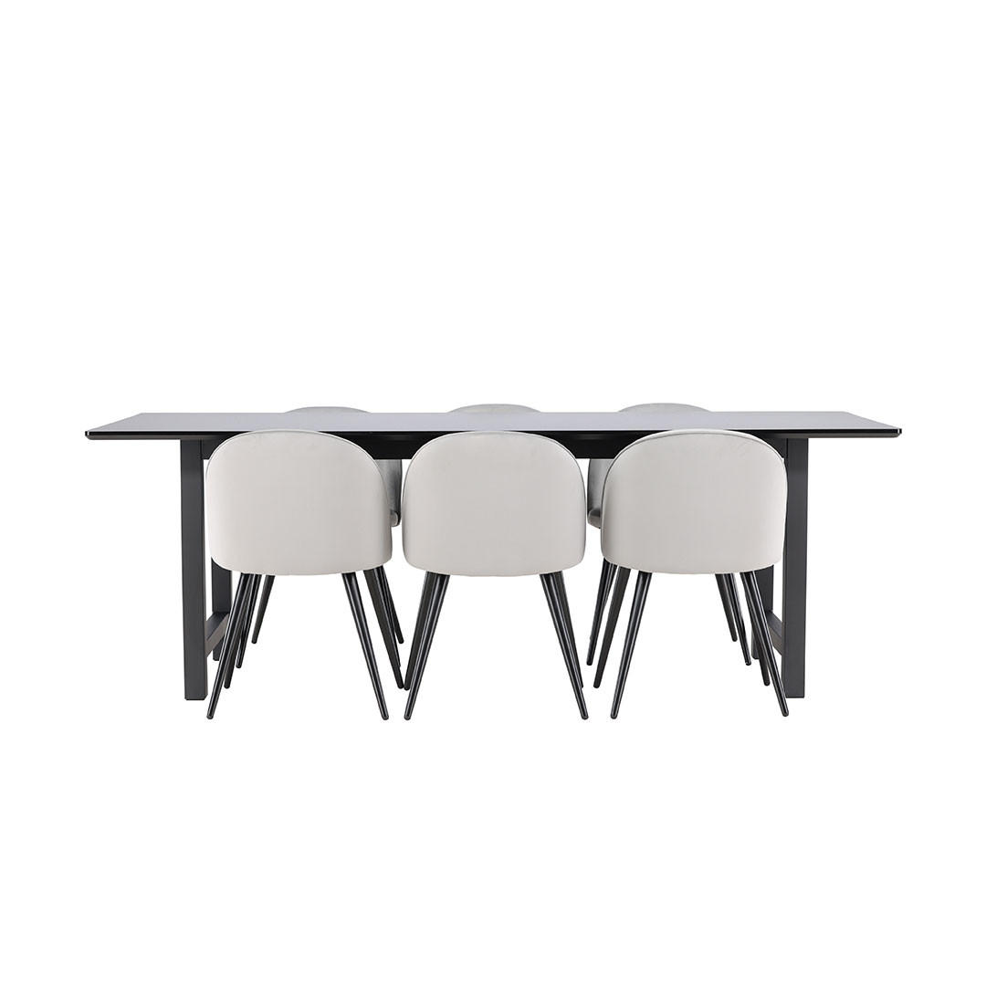 TISCHGRUPPE Grau - Grau, Holz (220/75/100cm) - ebuy24