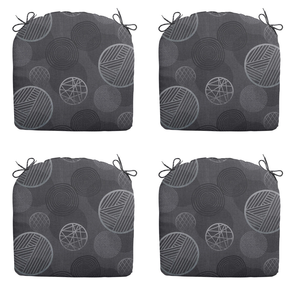 SITZKISSEN Kreis 46/48 cm 4er-Set - Grau, Textil (48/4/46cm) - Madison