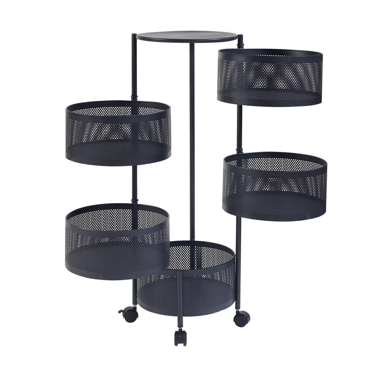 ROLLWAGEN Steigen - Schwarz, Metall (33/89.5/33cm) - [en.casa]