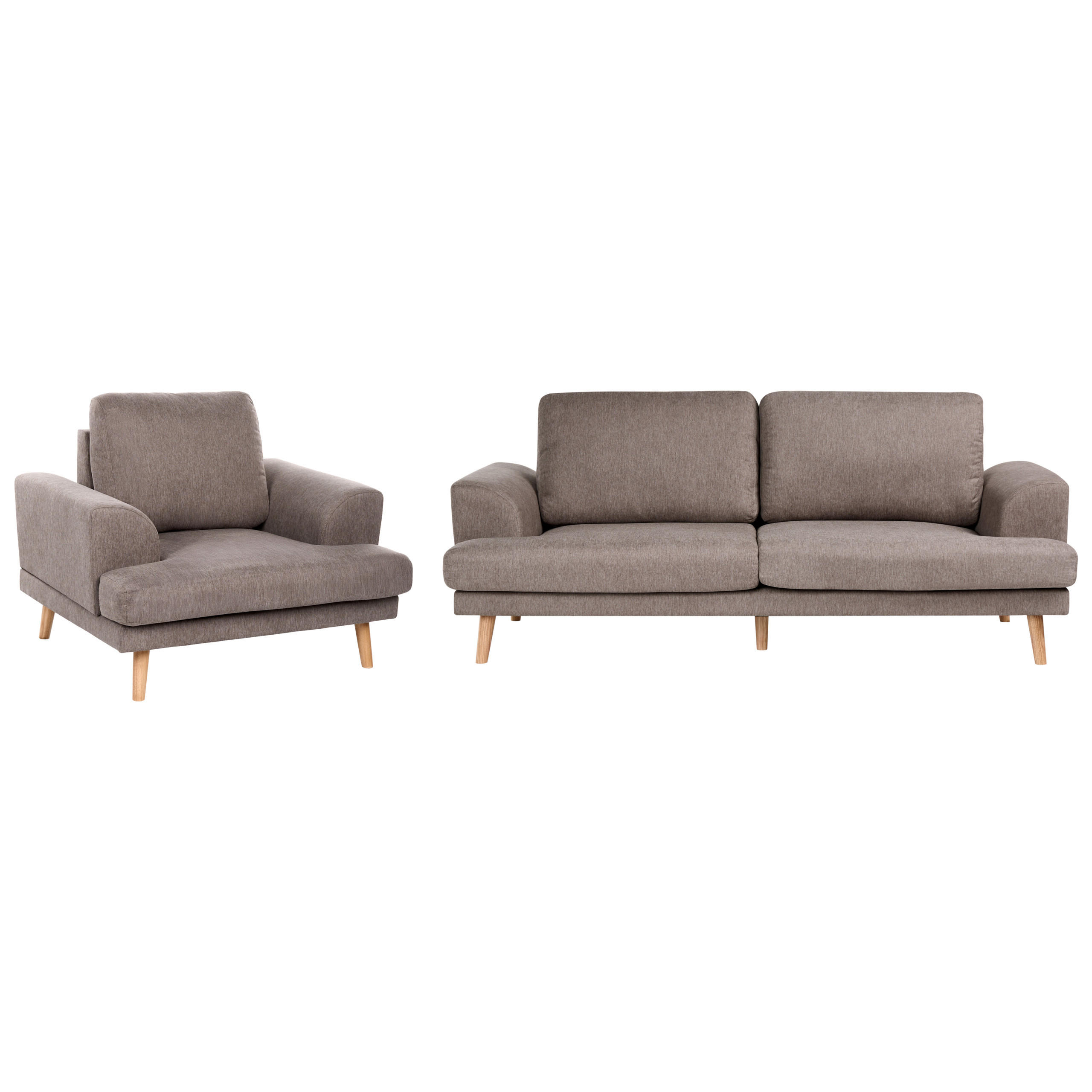 SET CANAPELE cu 4 locuri textil maro Kildal - maro, material textil (280/90/96cm) - Beliani
