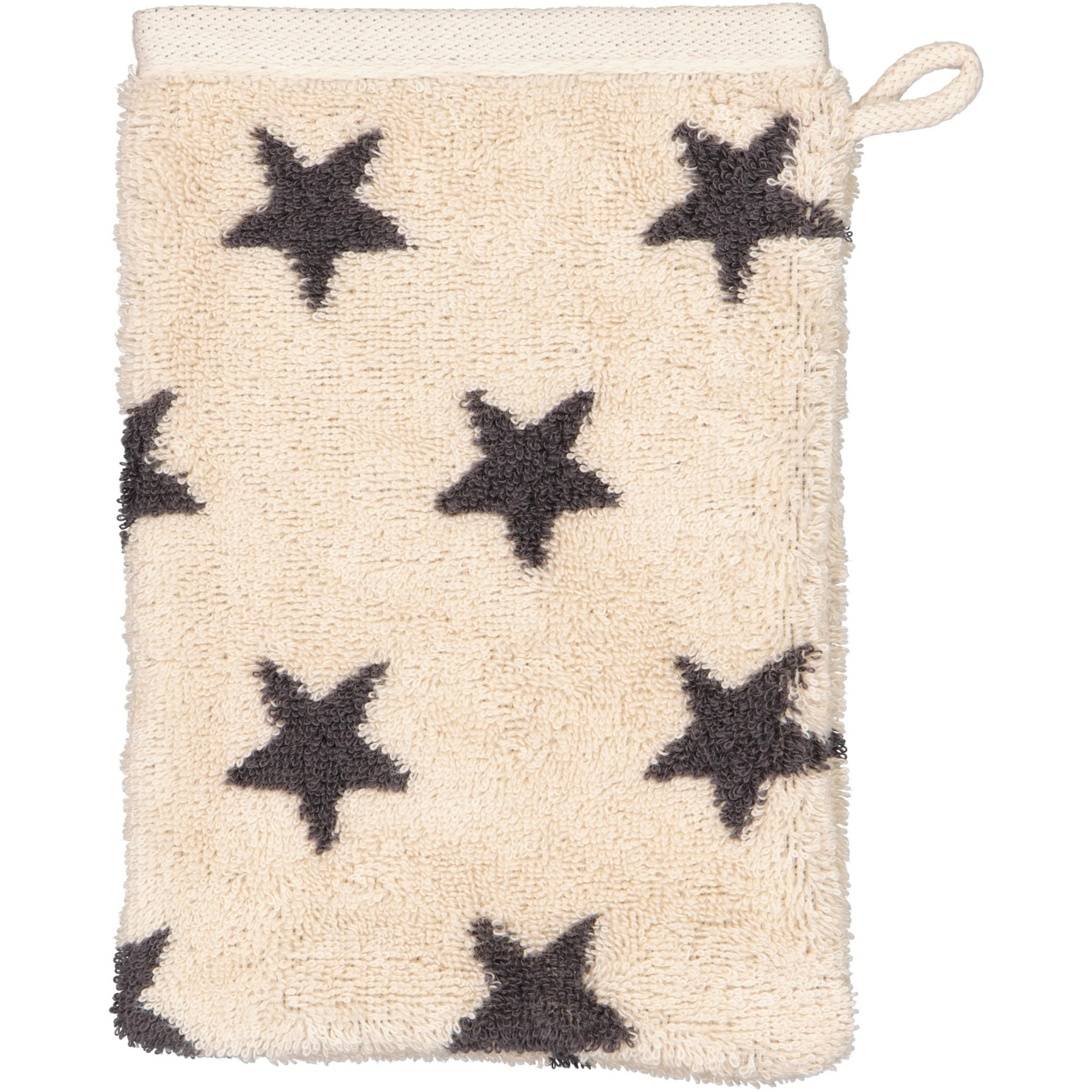 WASCHHANDSCHUH NEW STARS STERNE KLEIN 6261 BEIGE/BASALT - 37 - Grau, Textil (16/22cm) - Cawoe