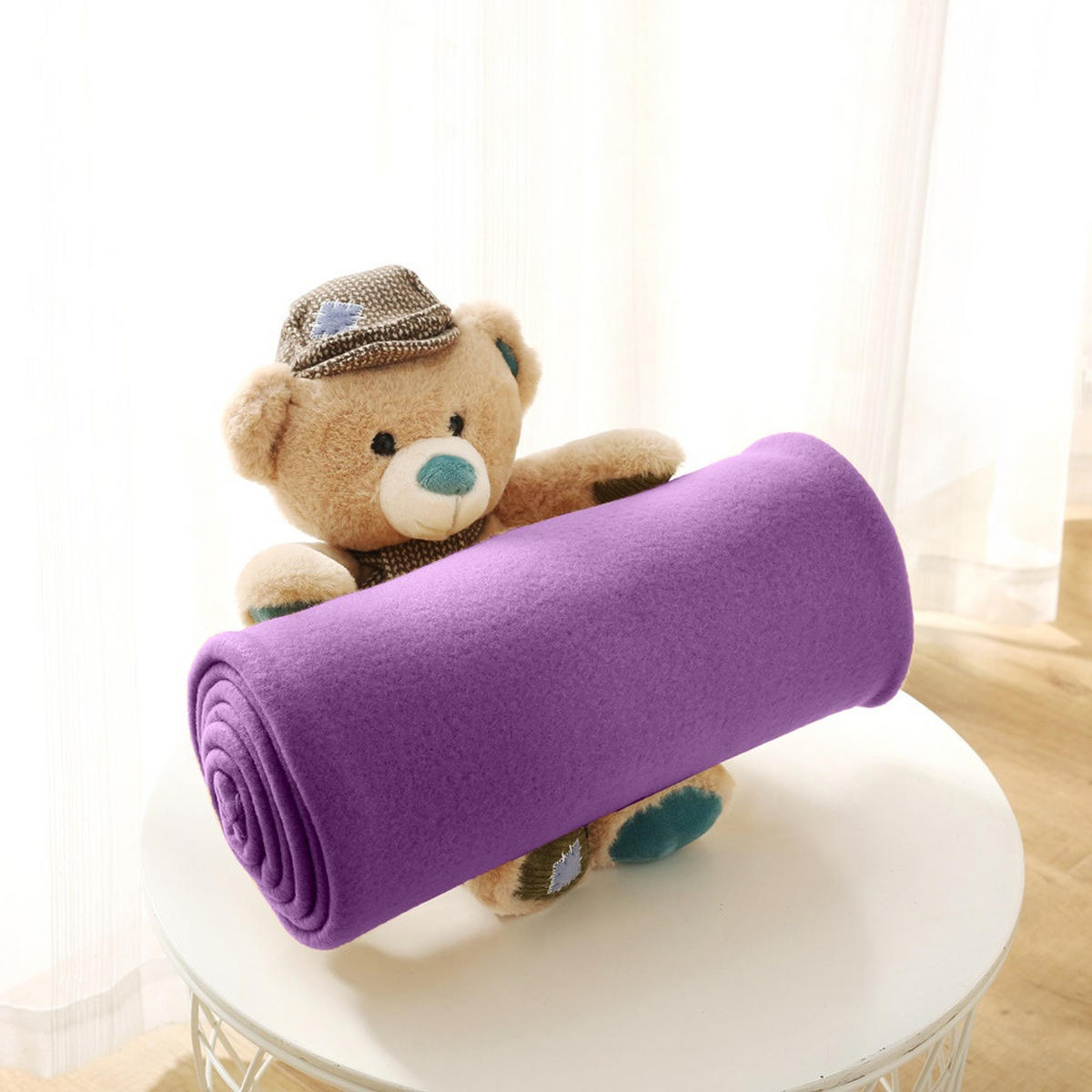 FLEECEDECKE lila 130/160 cm Kettelrand Anti-Pilling - Lila, Textil (130/160cm) - wometo