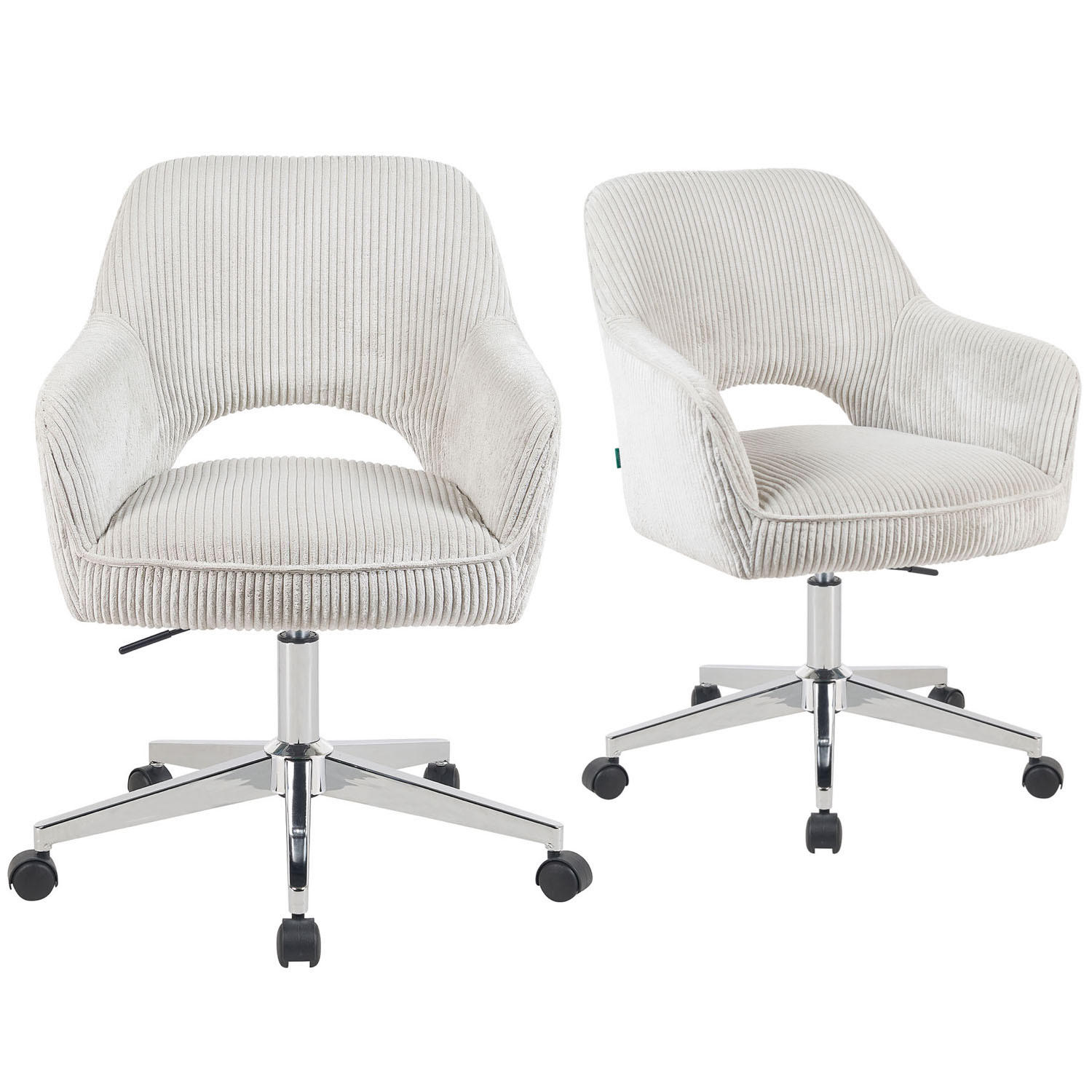 BÜROSTUHL Mika-Faro - Chromfarben/Hellgrau, Textil/Metall (60/84/65cm) - DUBI Möbel