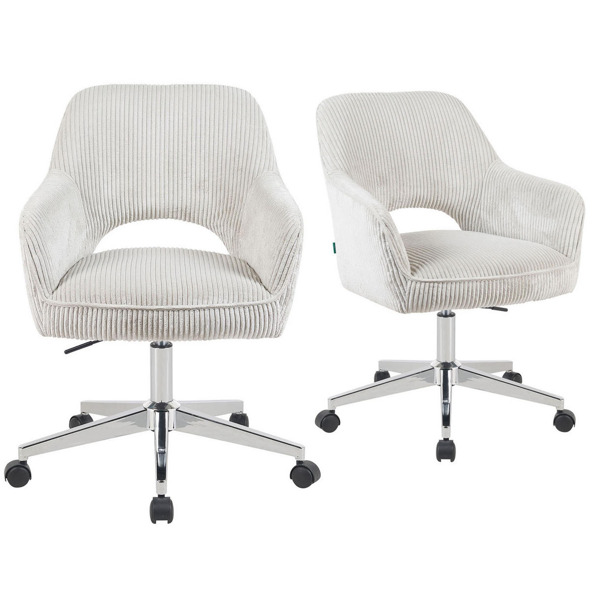 BÜROSTUHL Mika-Faro - Chromfarben/Hellgrau, Textil/Metall (60/84/65cm) - DUBI Möbel