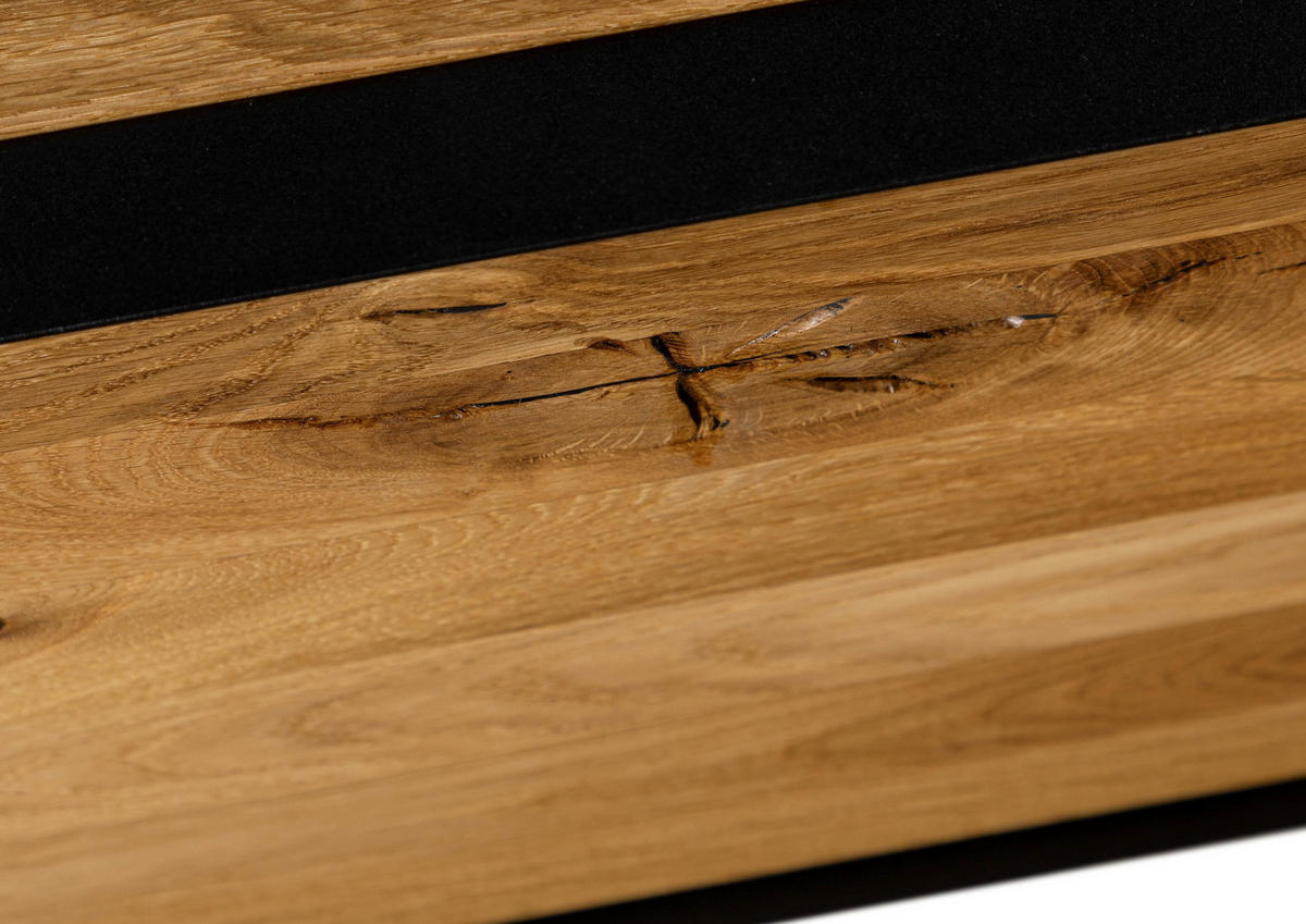 LOWBOARD Wildeiche 200x53x32 natur geölt STARNBERG #13 - Naturfarben, Holz (200/32/53cm) - Massivmoebel24