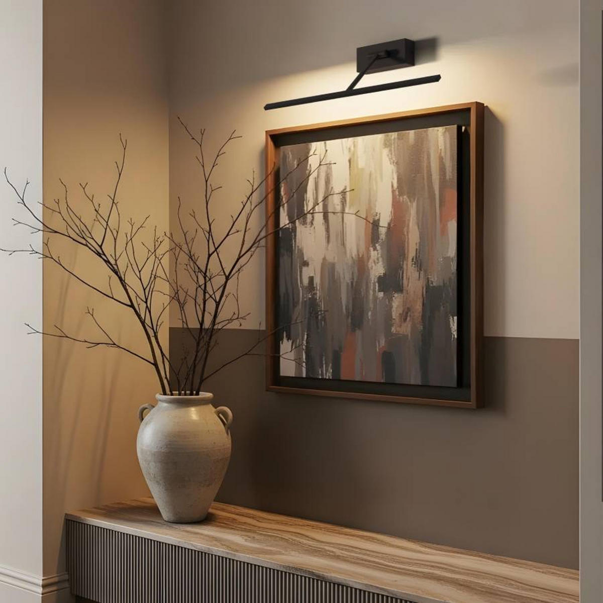 WANDLEUCHTE FRESCO 45 Schwarz 8 W - Schwarz, Metall (185/5/45.5cm) - Rendl