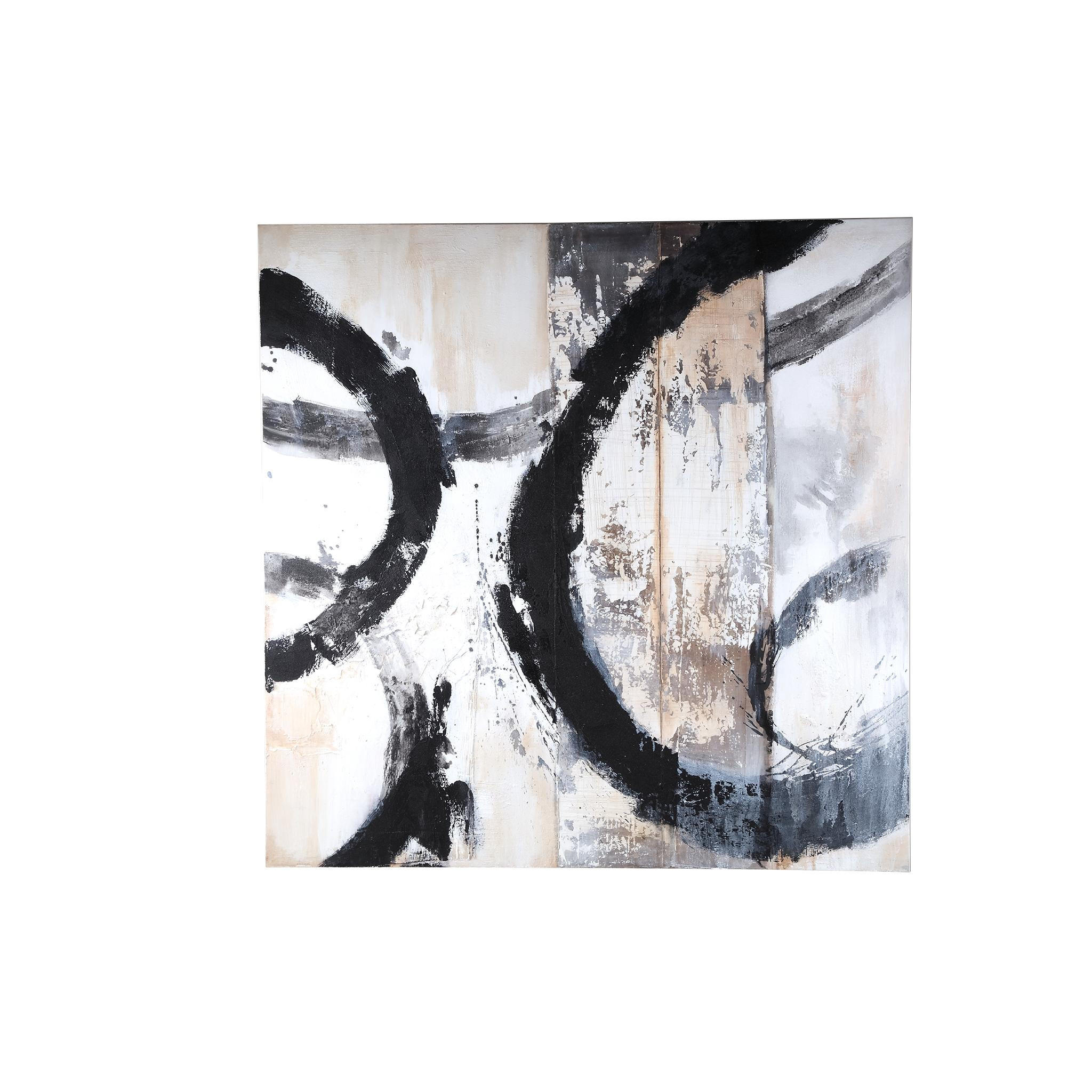WANDPANEEL Jor Schwarz 120/4/120cm - Schwarz, Kunststoff (4/120/120cm) - PTMD Collection