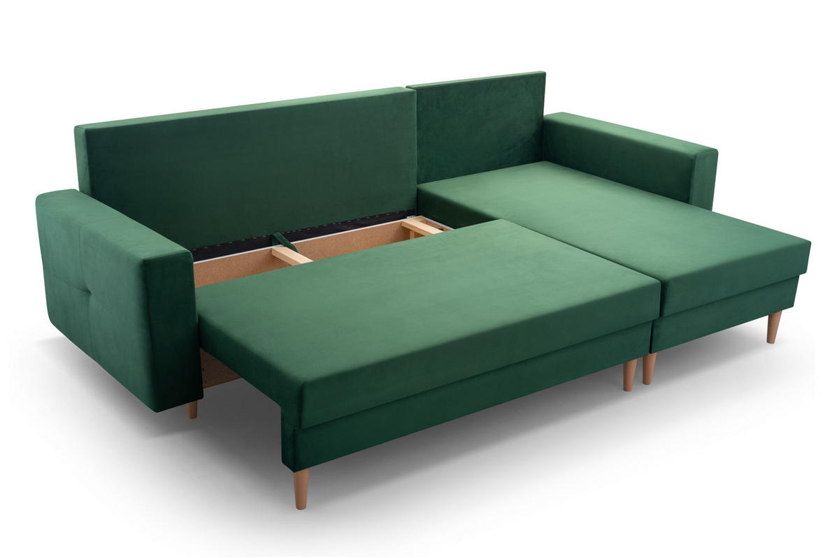 ECKSOFA Carl L - Schwarz - Schwarz, Holz (232/137cm) - Möblo