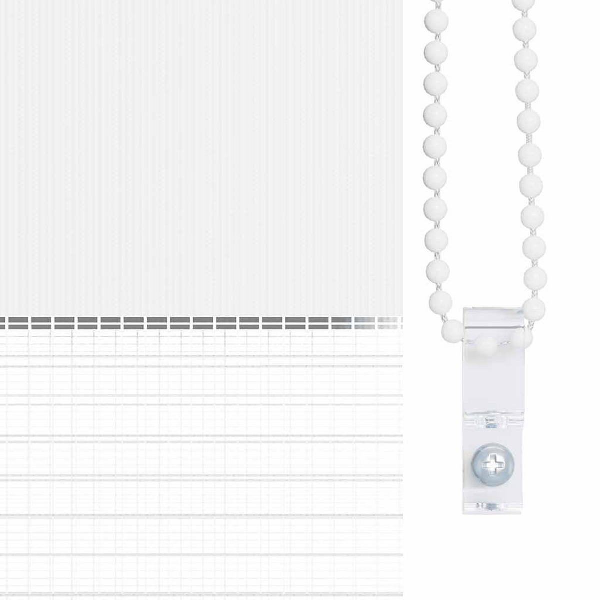 DOPPELROLLO 60/200 cm Stoffbreite 55,9 cm aus Polyester Weiß - Weiß, Textil (60/200cm) - vidaXL