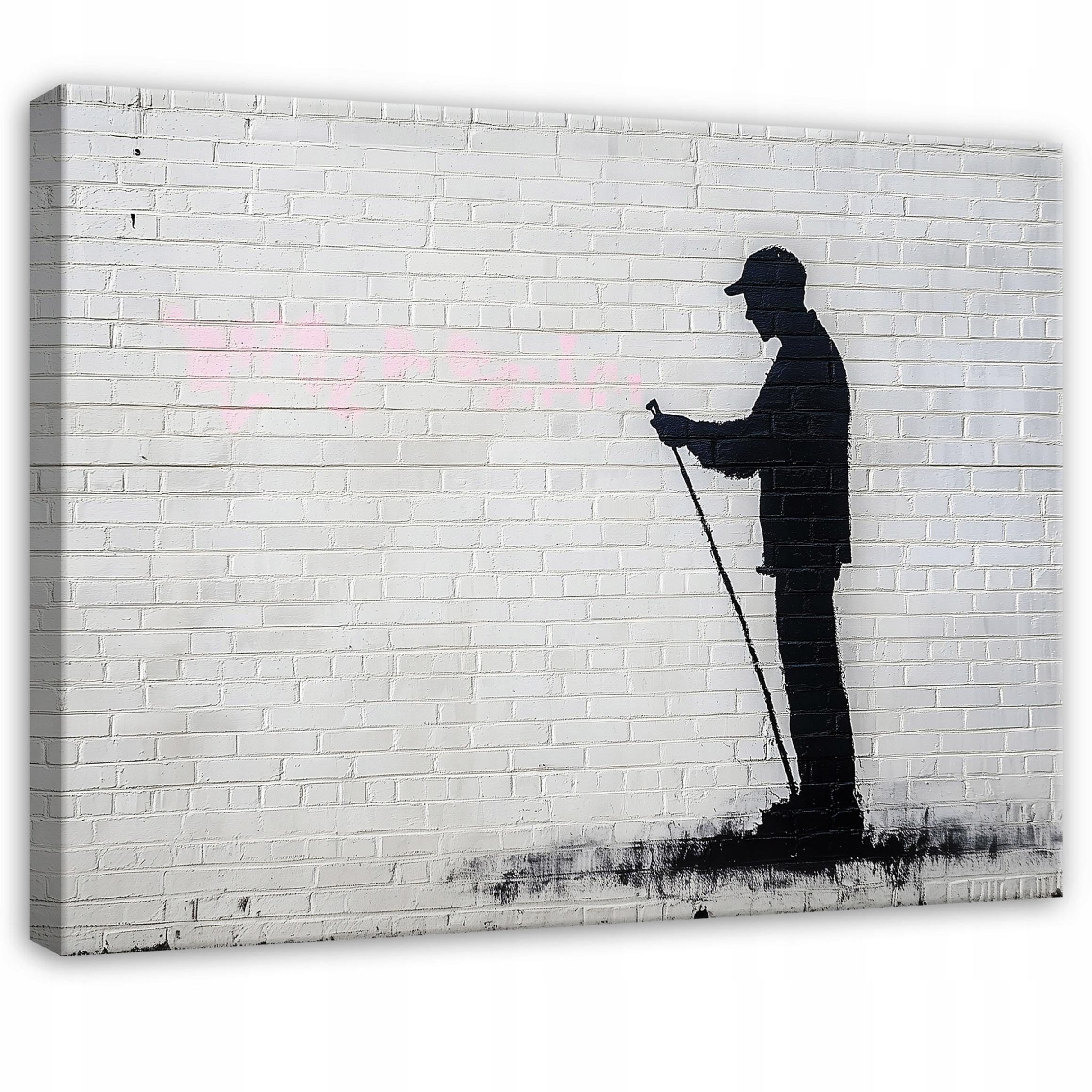 BILDER Abstrakt Banksy Grau Modern Wohnzimmer 100x70 - Grau, Holzwerkstoff (100/70cm) - Wallarena