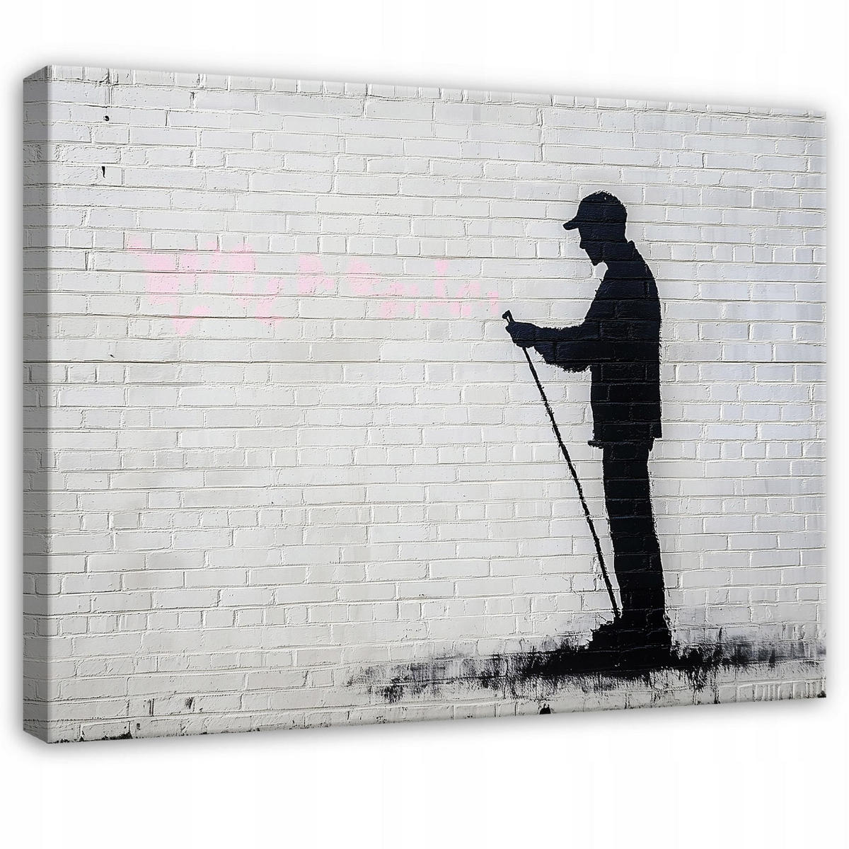 BILDER Abstrakt Banksy Grau Modern Wohnzimmer 60x40 - Grau, Holzwerkstoff (60/40cm) - Wallarena