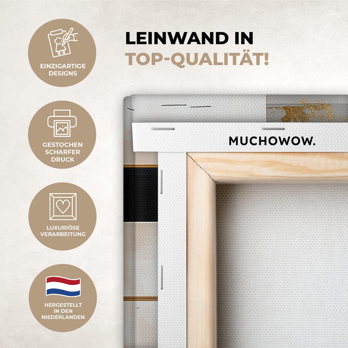 LEINWANDBILD Abstrakt - Gold - Silber - Formen - Ästhetisch - Modern 60x40 cm - Goldfarben, Textil (60/40cm) - MuchoWow