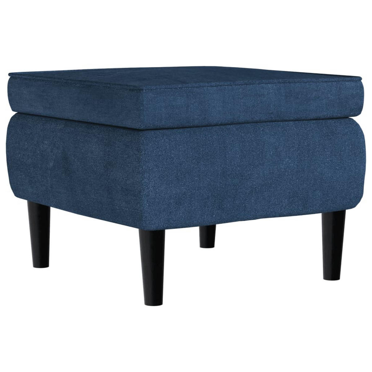 OHRENSESSEL mit Fußhocker, 78/90/96,5 cm, aus Samt, Blau - Blau, Textil (90/96.5/78cm) - vidaXL