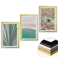 WANDBILDER 3er Set - 40x60 cm Goldrahmen - Urlaubsblick Strand Meer - Goldfarben, Kunststoff (40/60cm) - ArtPrintCave