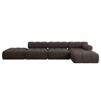 ECKSOFA modulares Sofa Lizur-L2 - 380x160x70 cm Braun Velours - Braun, Holzwerkstoff/Textil (380/160cm) - ALTDECOR