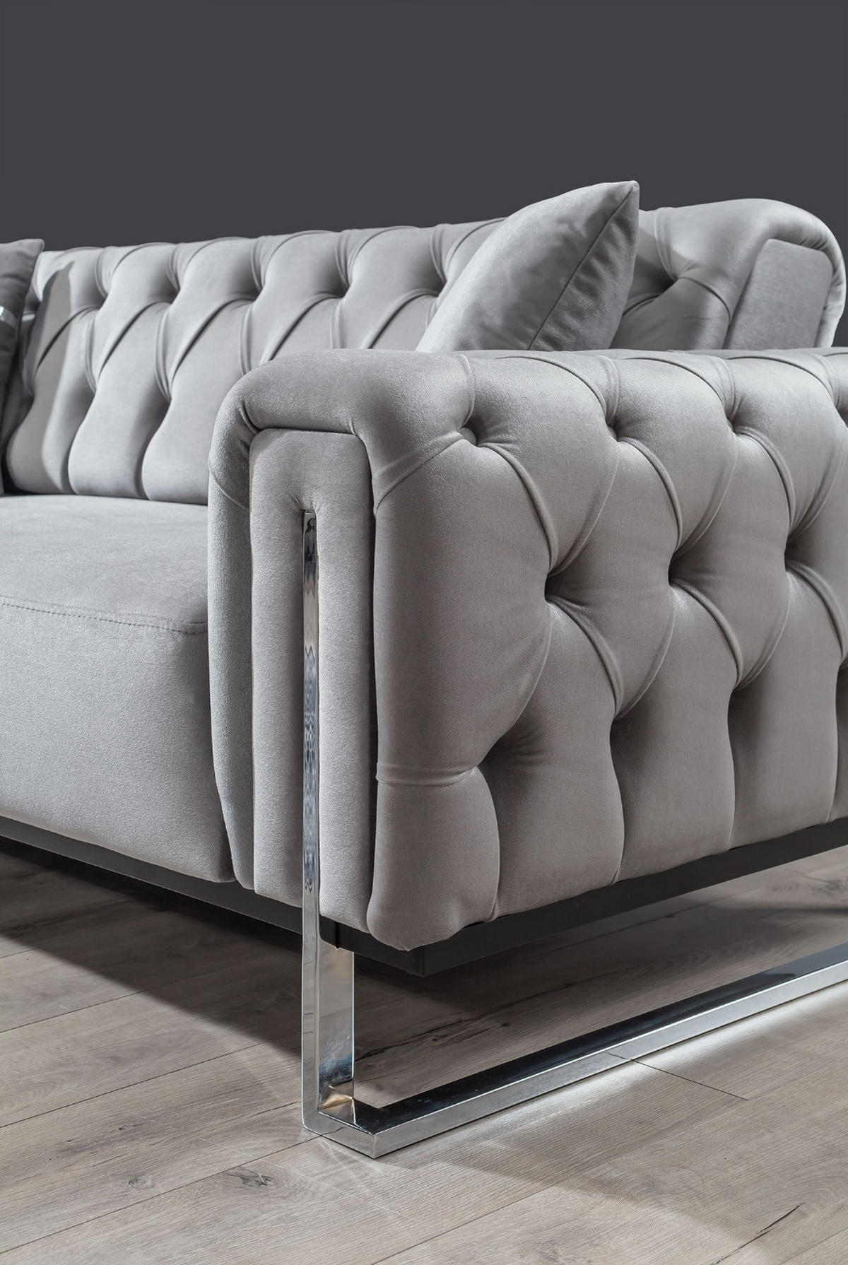 SITZGARNITUR Nova, Hellgrau Stellvariante 3+1 - Hellgrau, Textil (230/78/95cm) - Villa Möbel