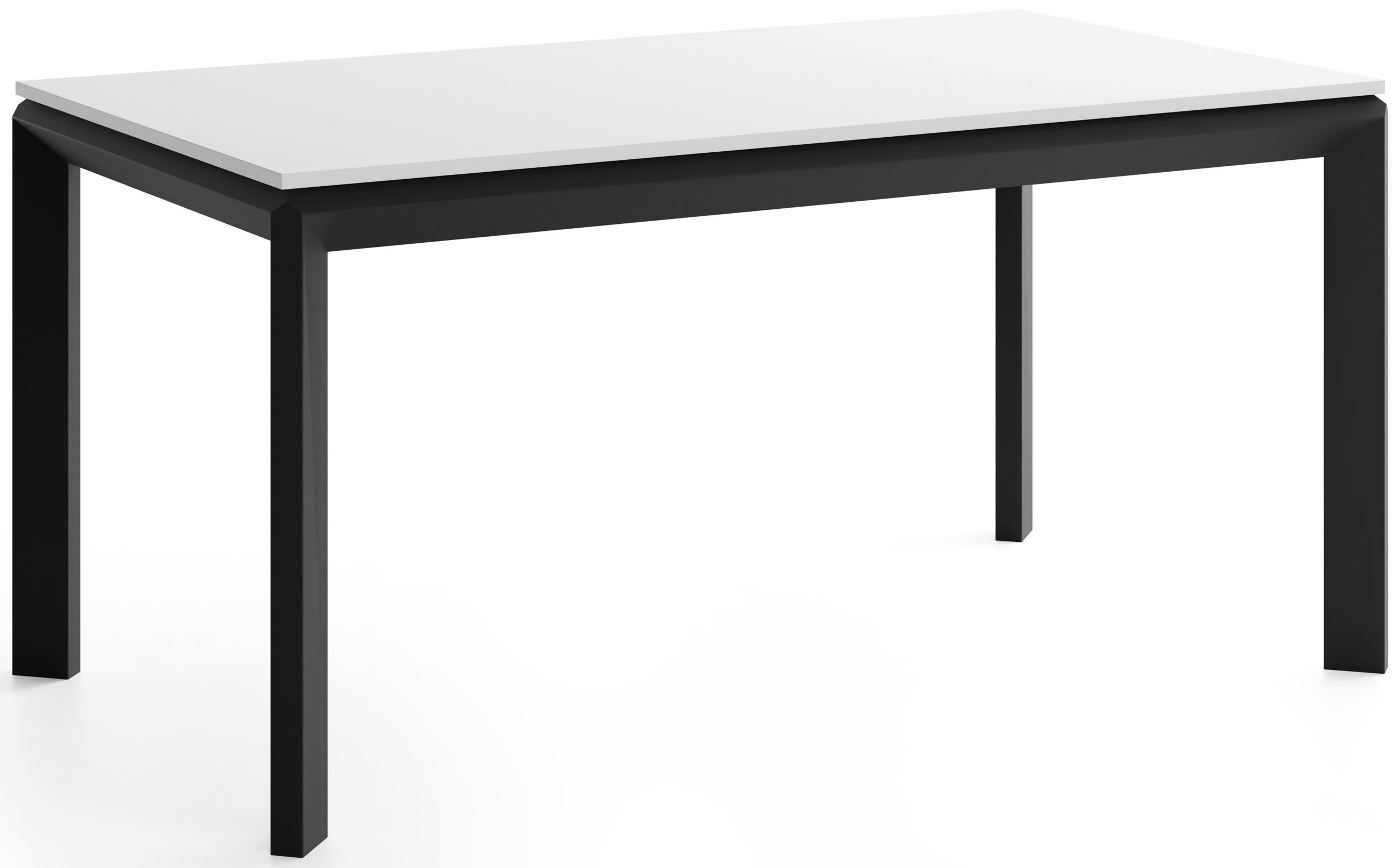 ESSTISCH Elan rechteckig ausziehbar verlängerbar mit Schwarzen Metallbeinen, Weiß 180-270/90/76 cm - Schwarz/Weiß, Holzwerkstoff/Metall (90/270/76cm) - WFL GROUP