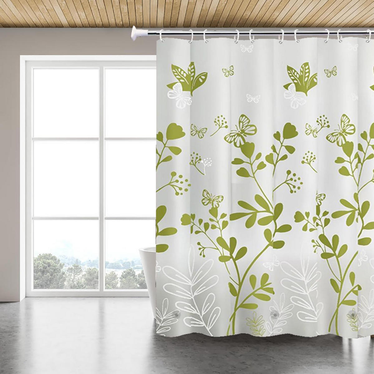 DUSCHVORHANG – 180 x 200 cm – inklusive Haken - Multicolor, Kunststoff (180/200cm)