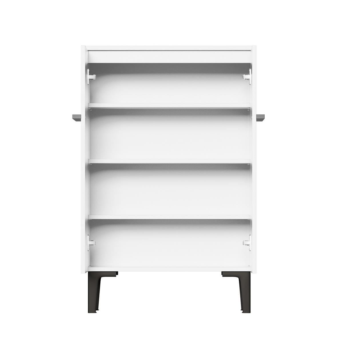 SCHUHSCHRANK 95x60x34.5 2 Türen Stauraum Verstellbare Böden - Schwarz, Holzwerkstoff (34.5/95/60cm) - FLIEKS