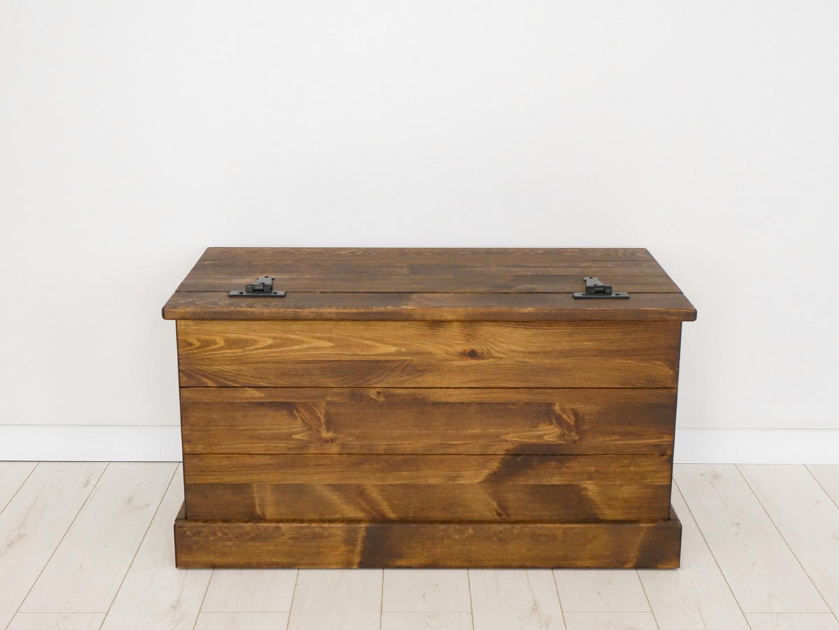 TRUHENBANK aus Massivholz Rustyk - Dunkelbraun/Schwarz, Holz (95/51/49cm) - Seart