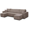 WOHNLANDSCHAFT Hugo U-Form Cordstoff mit Schlaffunktion und Bettkasten - Braun, Textil (312/83/142cm) - VENASI MÖBEL