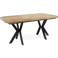 ESSTISCH Olivia ausziehbar rechteckig, Lancelot Eiche 200-280/100/76 - Eichefarben/Schwarz, Holzwerkstoff/Metall (100/280/76cm) - WFL GROUP
