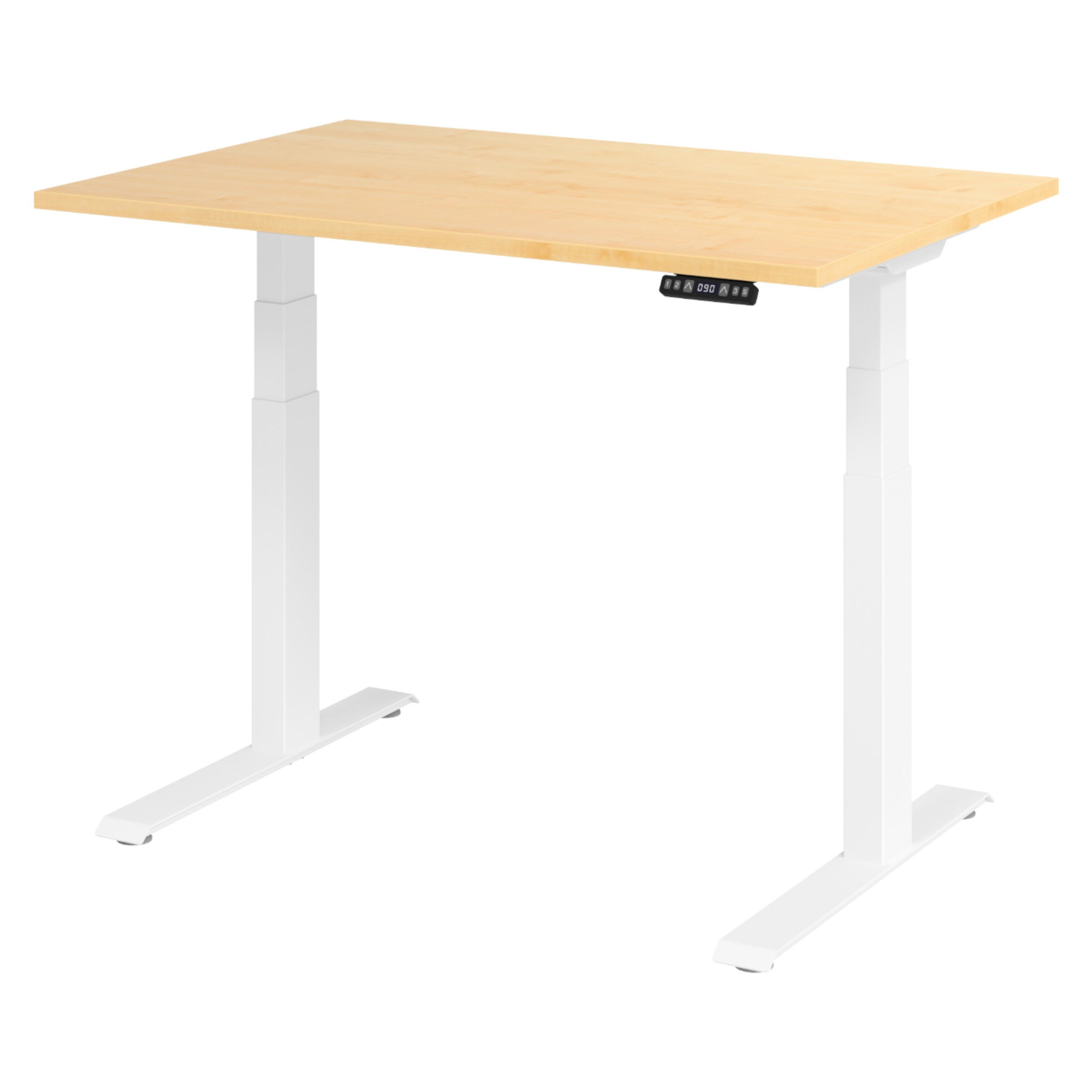 SCHREIBTISCH elektrisch XDKB 80/120/74 cm in Ahornfarben/Weiß - Ahornfarben/Weiß, Holzwerkstoff (80/120/74cm) - bümö