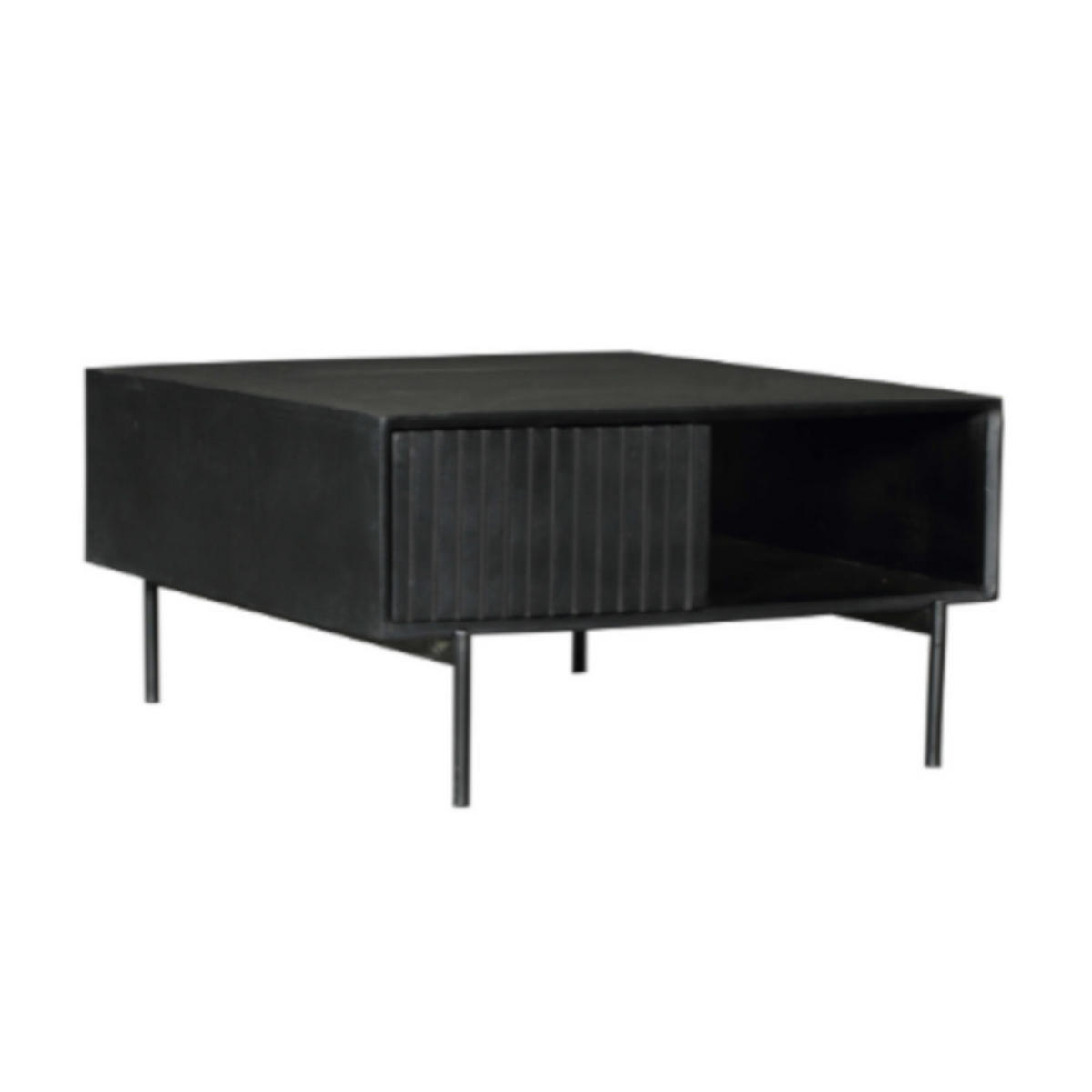 COUCHTISCH Dimora Mangoholz 80 cm / 80 cm Schwarz - Schwarz, Holz (80/80/40cm)