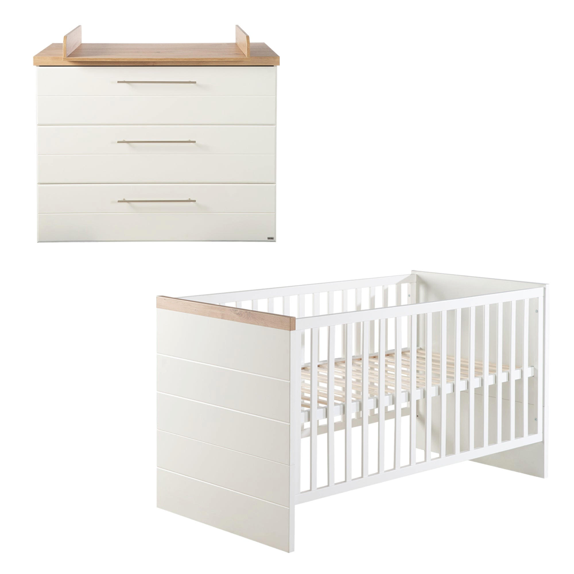 BABYZIMMER-SET Nele, 2-teilig - Weiß, Holzwerkstoff (76/80.5/144cm) - Roba